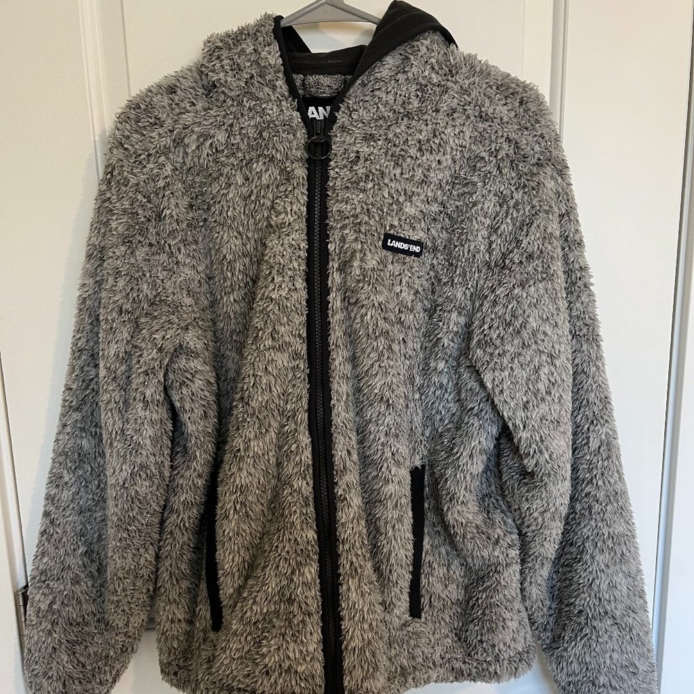 Land's End Men's Small Zip-Up Hoodie (Teddy Bear)